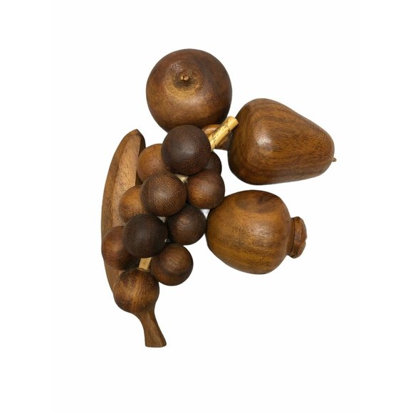 unbranded Other - Vintage Wooden Fruit 5 Pieces Folk Art Banana Farm